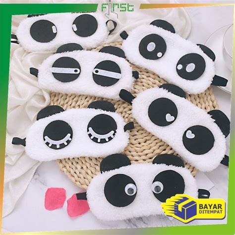 FH C480 Penutup Mata Tidur Motif Panda Penutup Mata Ekspresi Masker