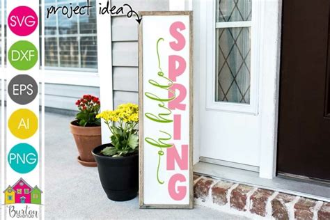 Oh Hello Spring Svg File Spring Porch Sign Svg File