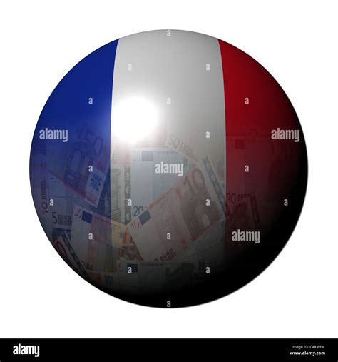 French Euros Flag Sphere On White Illustration Stock Photo Alamy