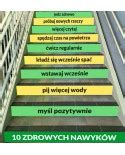 10 zdrowych nawyków zestaw naklejek na schody