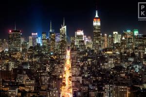 Panoramic Skyline Of Midtown Manhattan At Night Nyc Photography Prokos