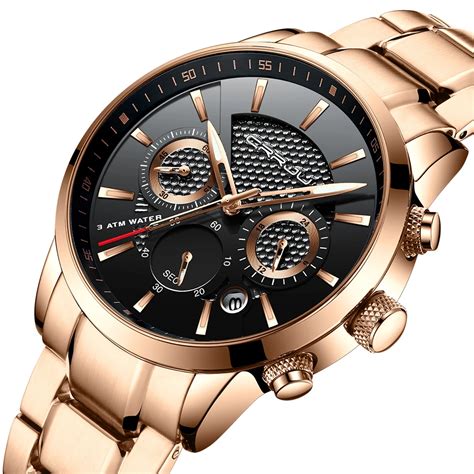 Beste Koop Luxe Merk Crrju Chronograaf Mannen Fashion Rose Gold Sport