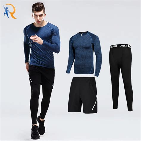 Fitness Suit Men′s Workout Clothes Running Quick Drying Gym Sports