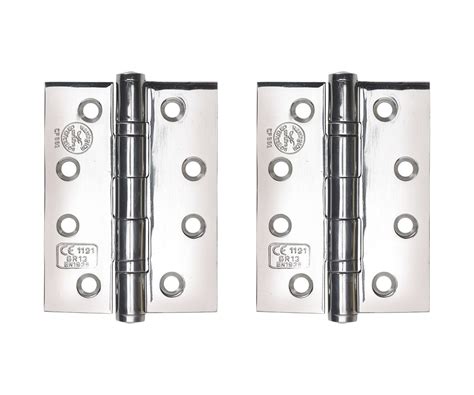 100mm Grade 13 Fire Door Hinges Polished Stainless Steel