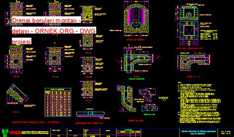 Drenaj Borular Montaj Detay Dwg Projesi Autocad Projeler