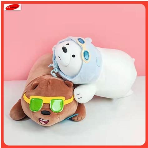 Acs Naked Bear With Glasses We Bare Bear Lie On The Pillow Plush Doll