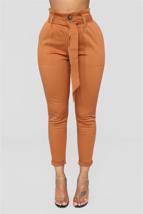 Heres The News High Rise Pants Cognac Fashion Nova Pants