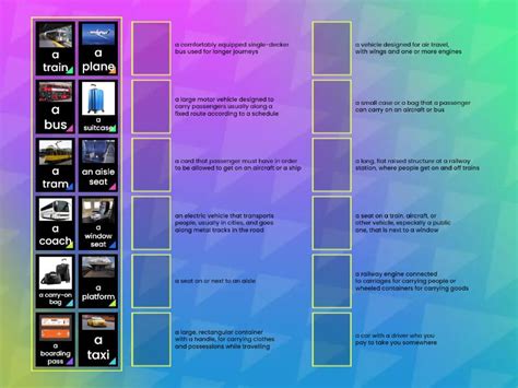 Types of Transport - Match up