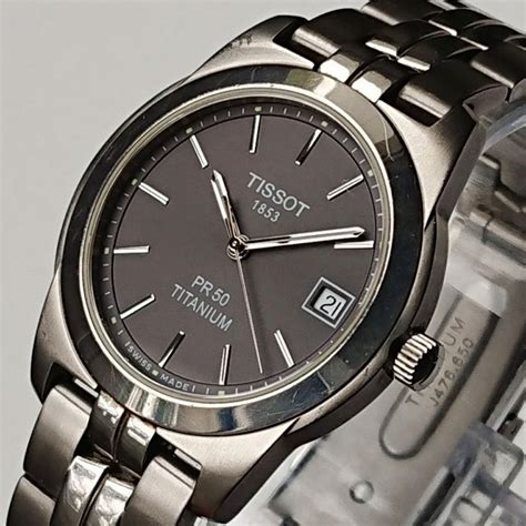 Vintage Tissot Pr50 Titanium Rare Grey Dial Etsy