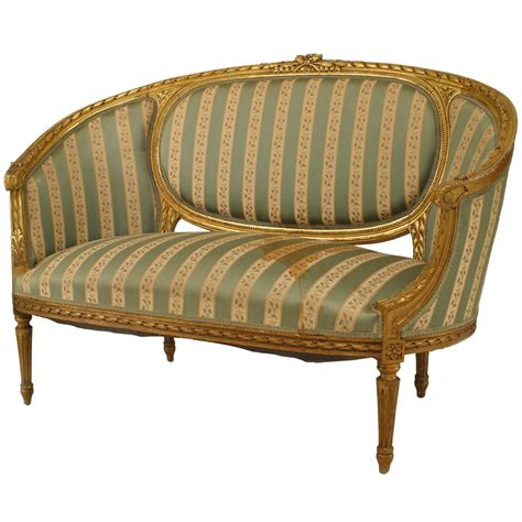 Pair of 2 French Louis XVI Striped Loveseats For Sale at 1stDibs | french style loveseat, louis ...