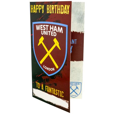 West Ham United Fc Personalised Birthday Card Endeavour Sports And Fashion