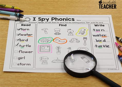 I Spy Phonics Read Write R Controlled Vowel Words A Teachable Teacher