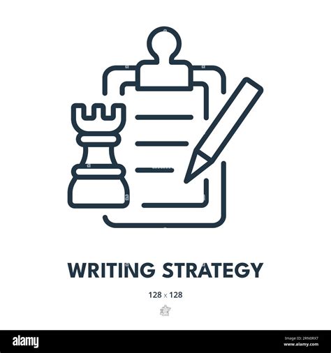 Writing Strategy Icon Copywriting Text Writing Editable Stroke