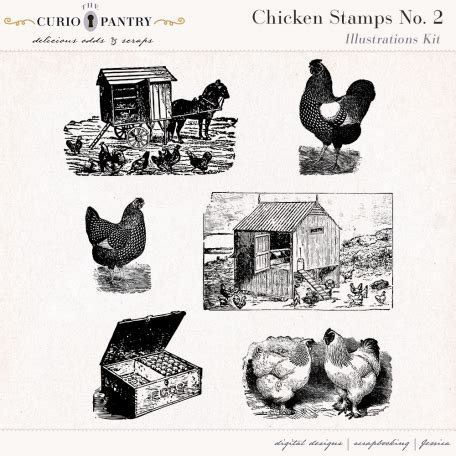 Chicken Stamps No By Jessica Dunn Graphics Kit Digitalscrapbook