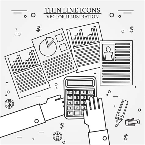 Premium Vector Accounting Icon Thin Line For Web And Mobile Modern Minimalistic Flat Design Vector