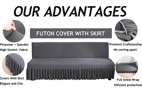 Amazon Gianco Ferro Armless Futon Cover With Skirt Ruffled Stretch