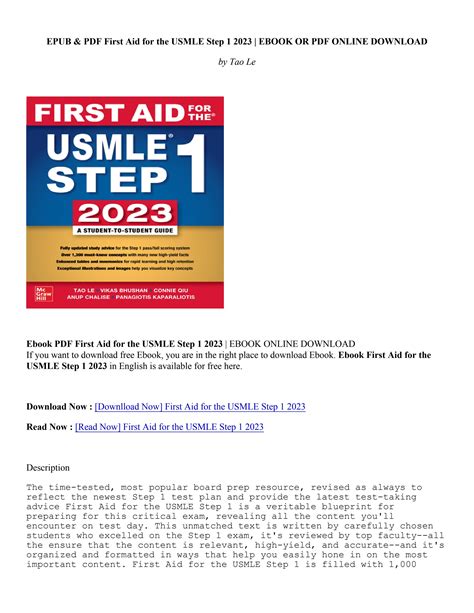 Download Book First Aid For The Usmle Step 1 2023 Tao Le By Annaliesegalle Issuu