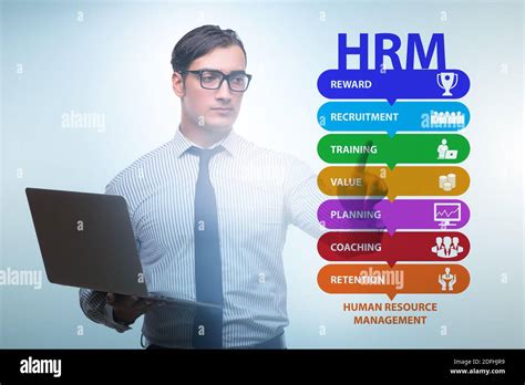 Hrm Human Resource Management Concept With The Businessman Stock