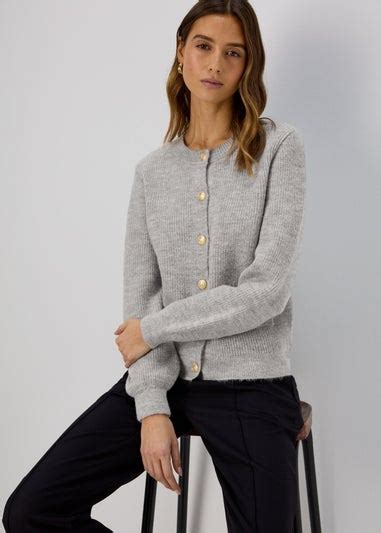 Et Vous Grey Button Up Cardigan Matalan