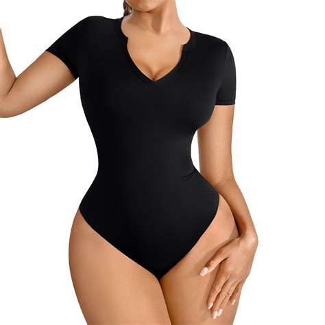 Feelingirl Square Neck Bodysuit For Women Long Sleeve Sleeveless Tummy