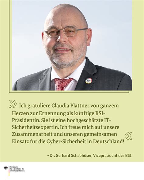 Bsi On Twitter Unser Vizepr Sident Dr Gerhard Schabh Ser Freut Sich