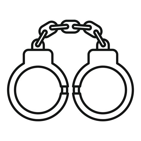 Handcuffs icon, outline style 14542221 Vector Art at Vecteezy