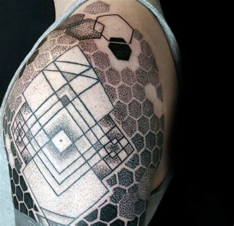 80 Honeycomb Tattoo Designs For Men Hexagon Ink Ideas