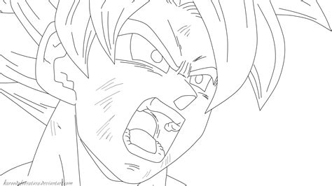 Super Saiyan Son Goku Lineart By Sakakithemastermind On Deviantart