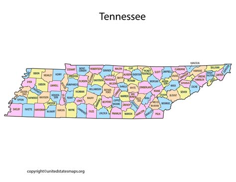 Tennessee County Map | Map of Counties in Tennessee