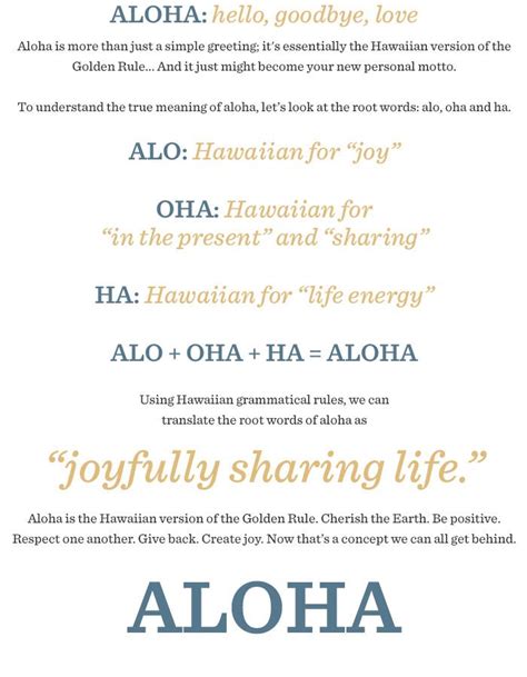 List Of Hawaiian Words And Meanings