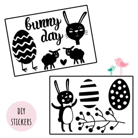 Paassticker Follow The Bunny DIY Paasdecoratie Liefs Van Cindy