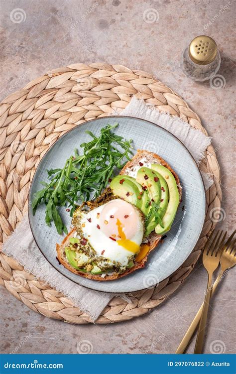 Avocado Egg Sandwich Healthy Light Breakfast Concept Whole Grain