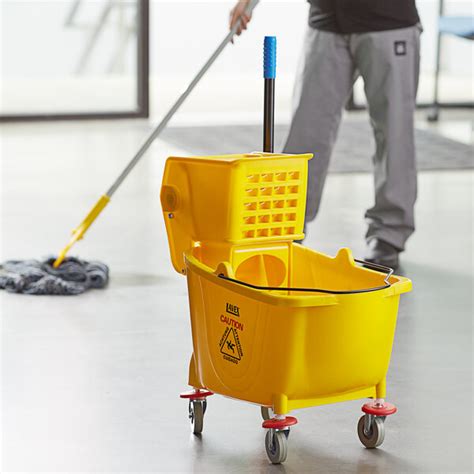 Yellow Mop Bucket Wringer Qt Webstaurantstore