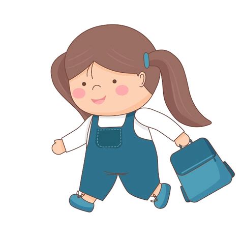 Premium Vector Schoolgirl Running With Backpack Back To School Concept