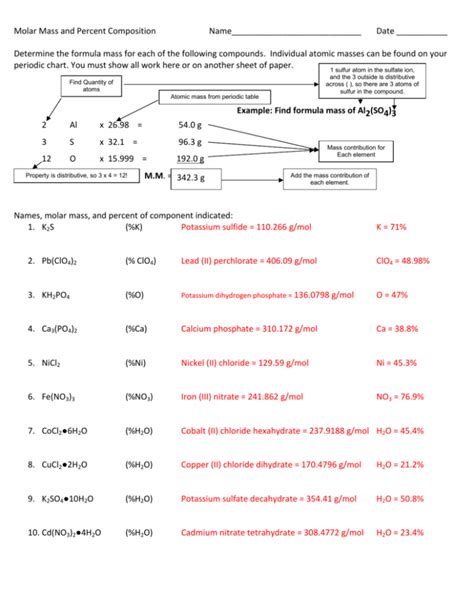 Molar Mass And Percent Composition