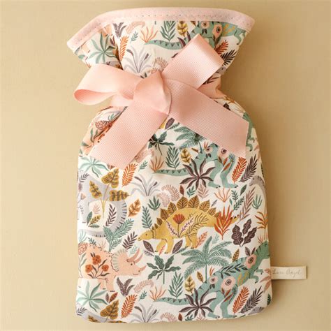 Floral Dinosaur Mini Hot Water Bottle Lisa Angel