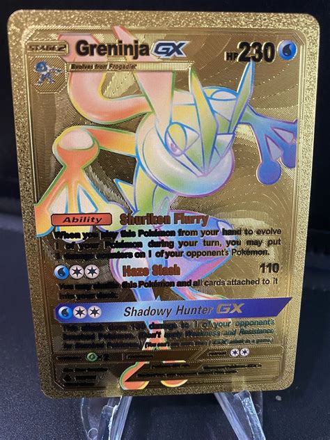 Greninja Gx Gold Foil Fan Art Pokemon Card Display Card Values Mavin