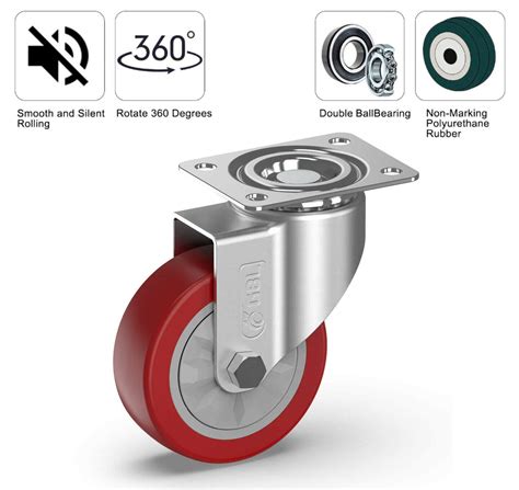 Buy Gbl Heavy Duty Castor Wheels Screws 100mm Up To 600kg Pack Of
