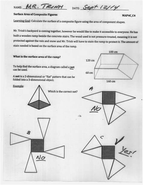 Surface Area Composite Figures Worksheet