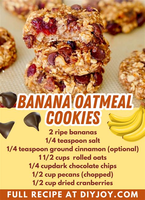 Quick And Easy Banana Oatmeal Cookies