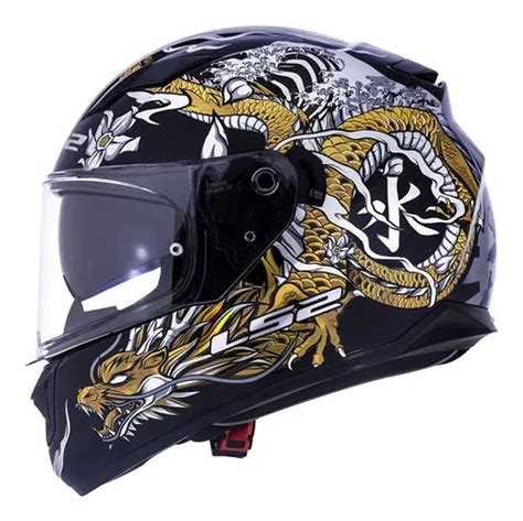 Capacete Ls2 Ff320 Stream Warrior Dragão Dourado Gold Parcelamento