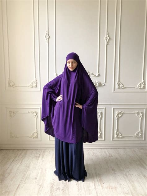 Transformer Purple Khimar Long Violet Jilbab Niqab Etsy