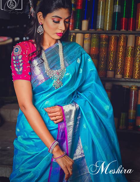 Sky Blue Silver Border Pattu Sarees Atelier Yuwaciaojp