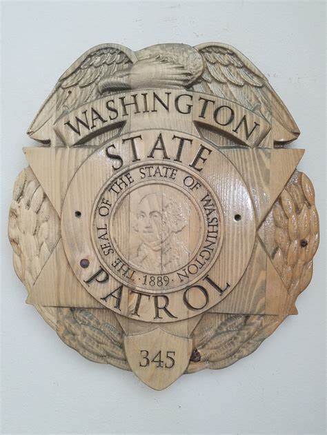 Washington State Patrol Police Officer Badge 3D V CARVED - Etsy