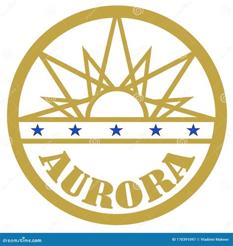 Coat Of Arms Of The City Of Aurora State Of Colorado Stock