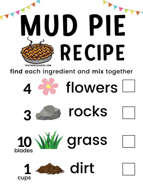 4 Awesome Free Printable Mud Kitchen Recipes Your Kid Can Use Outside With Their Mud Kitchen ...