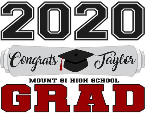 High School Personalized Congrats Grad Sign Class Of 2020 Any School