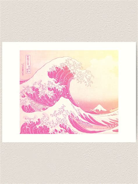 The Great Wave Off Kanagawa Japanese Wave Pink Aesthetic Art Print