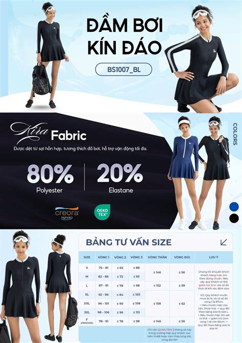 Đồ bơi nữ BIKINI PASSPORT một mảnh tay dài dạng váy kín đáo có khóa kéo và sẵn mút màu Đen