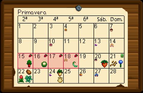 Stardew Spring Calendar Dev Onallcylinders